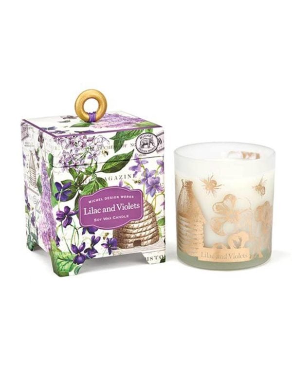 michel design works lilac and violets soy wax candle